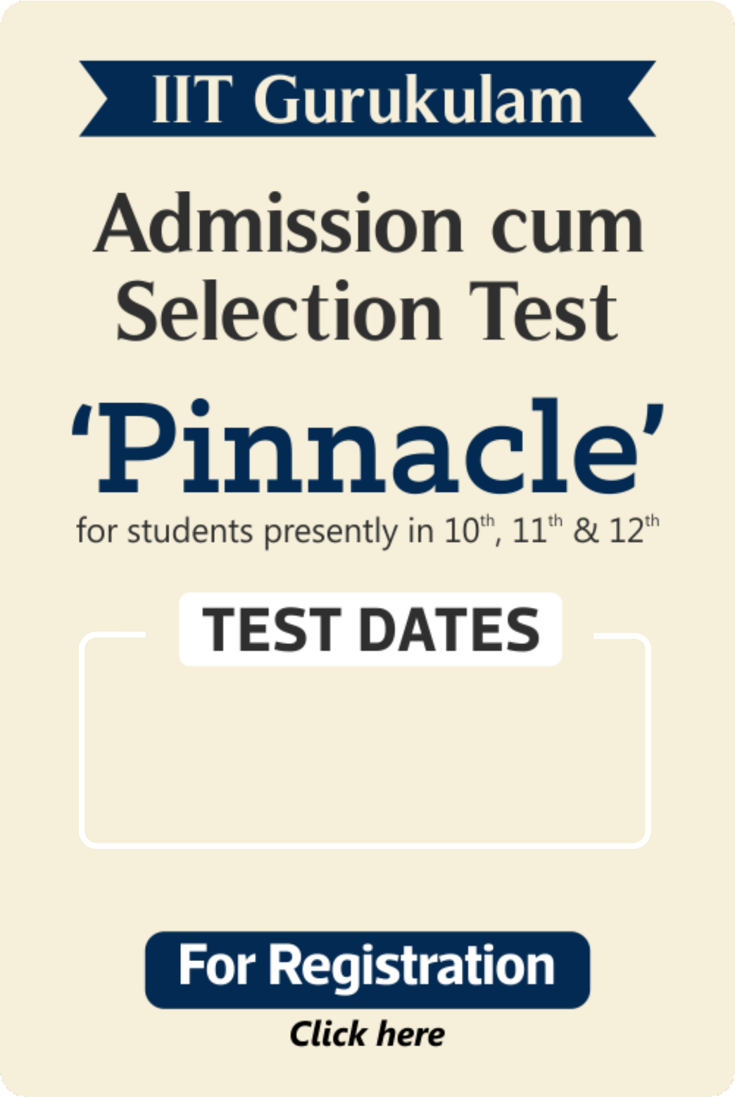 Pinnacle test for taking admission in iit gurukulam